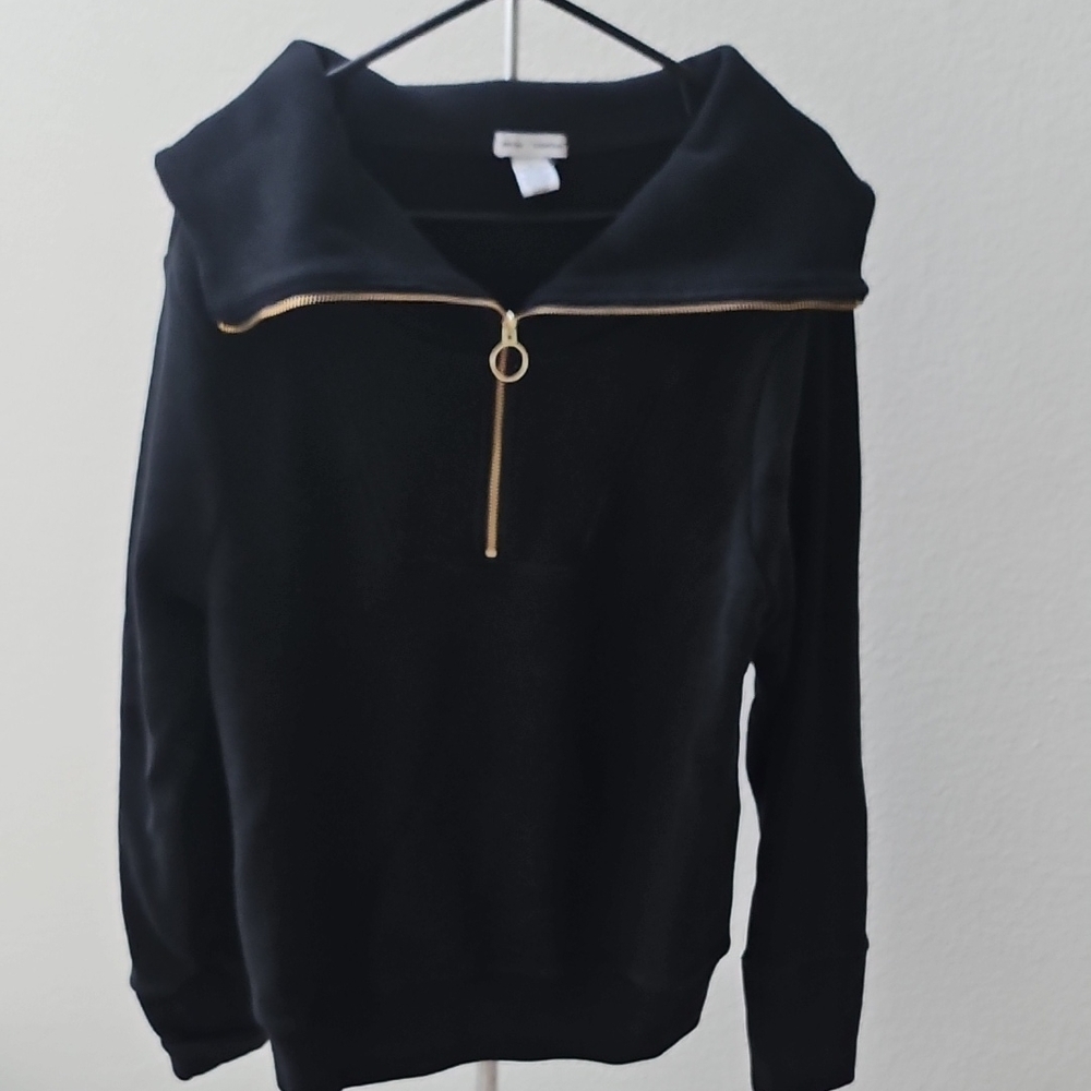 Black Zip-Up Women's Sweater